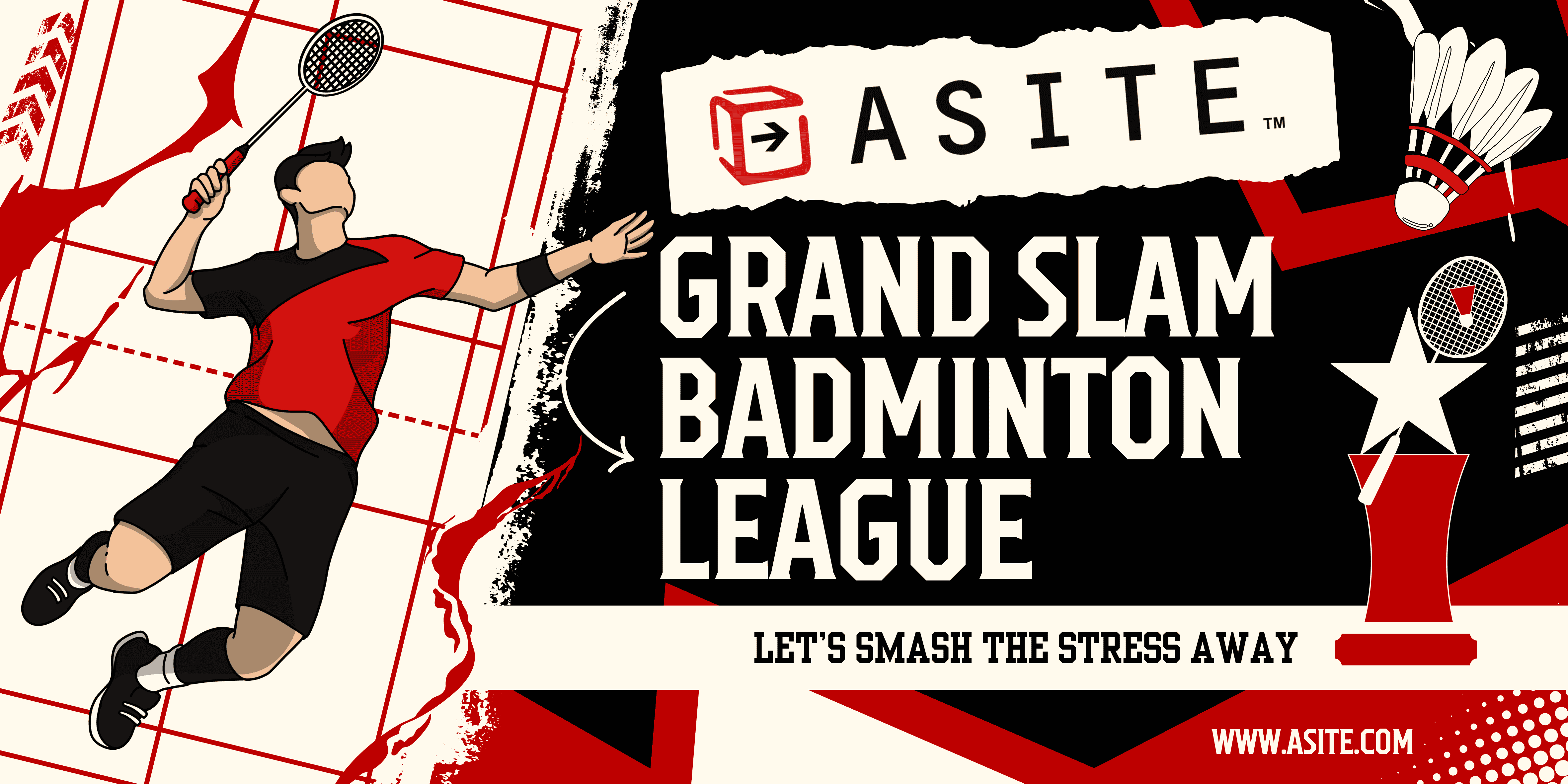 ASITE GRAND SLAM BADMINTON LEAGUE banner