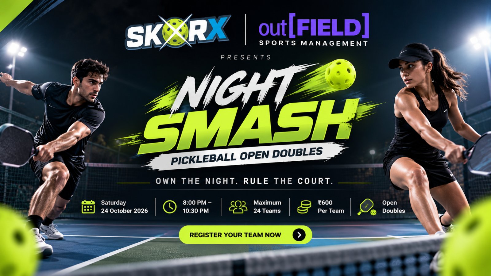 SKORX × OUTFIELD Night Smash S01 2026 banner